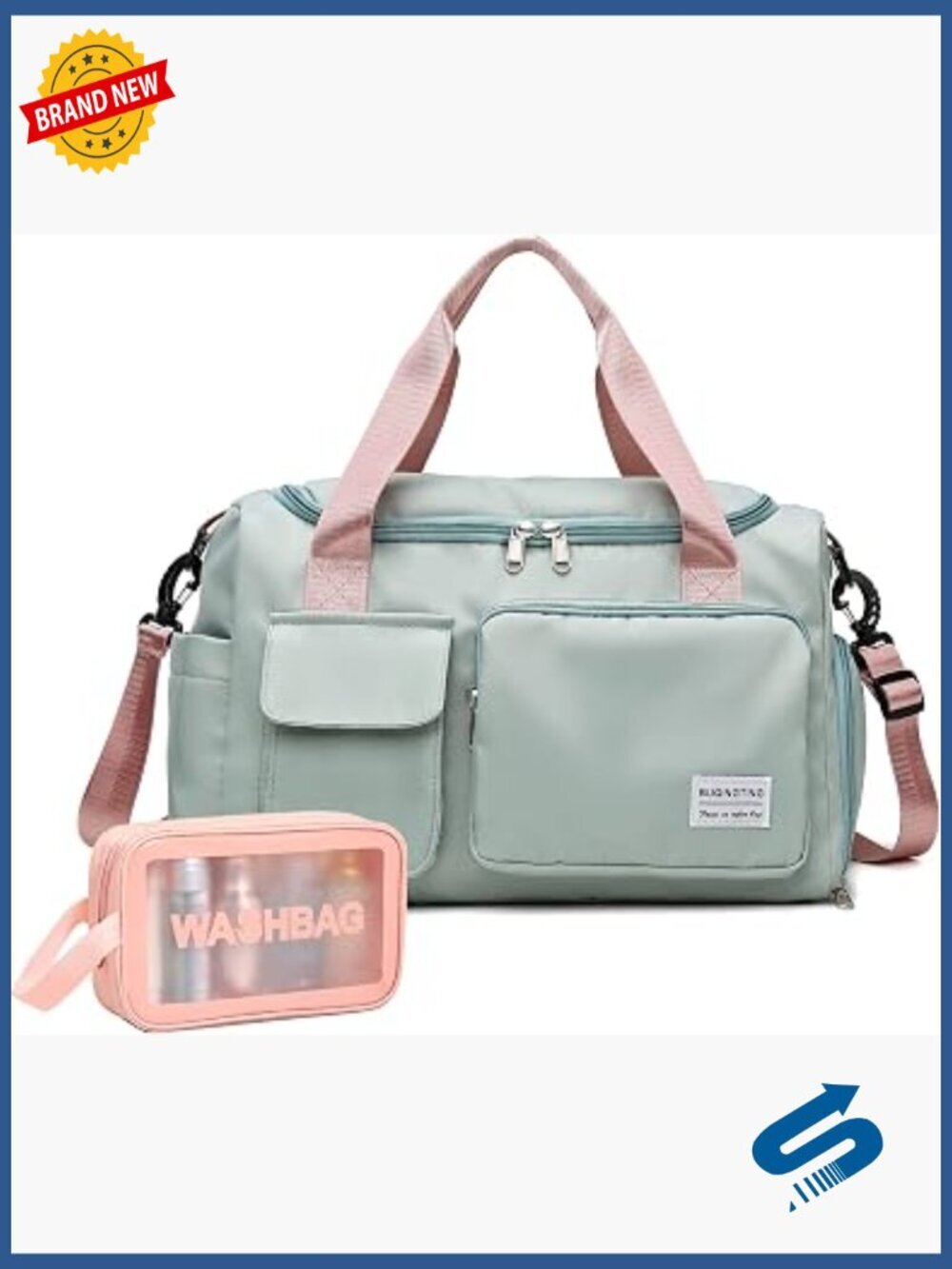 Small Gym Bag with Shoe Compartment, Travel Duffle Weekender